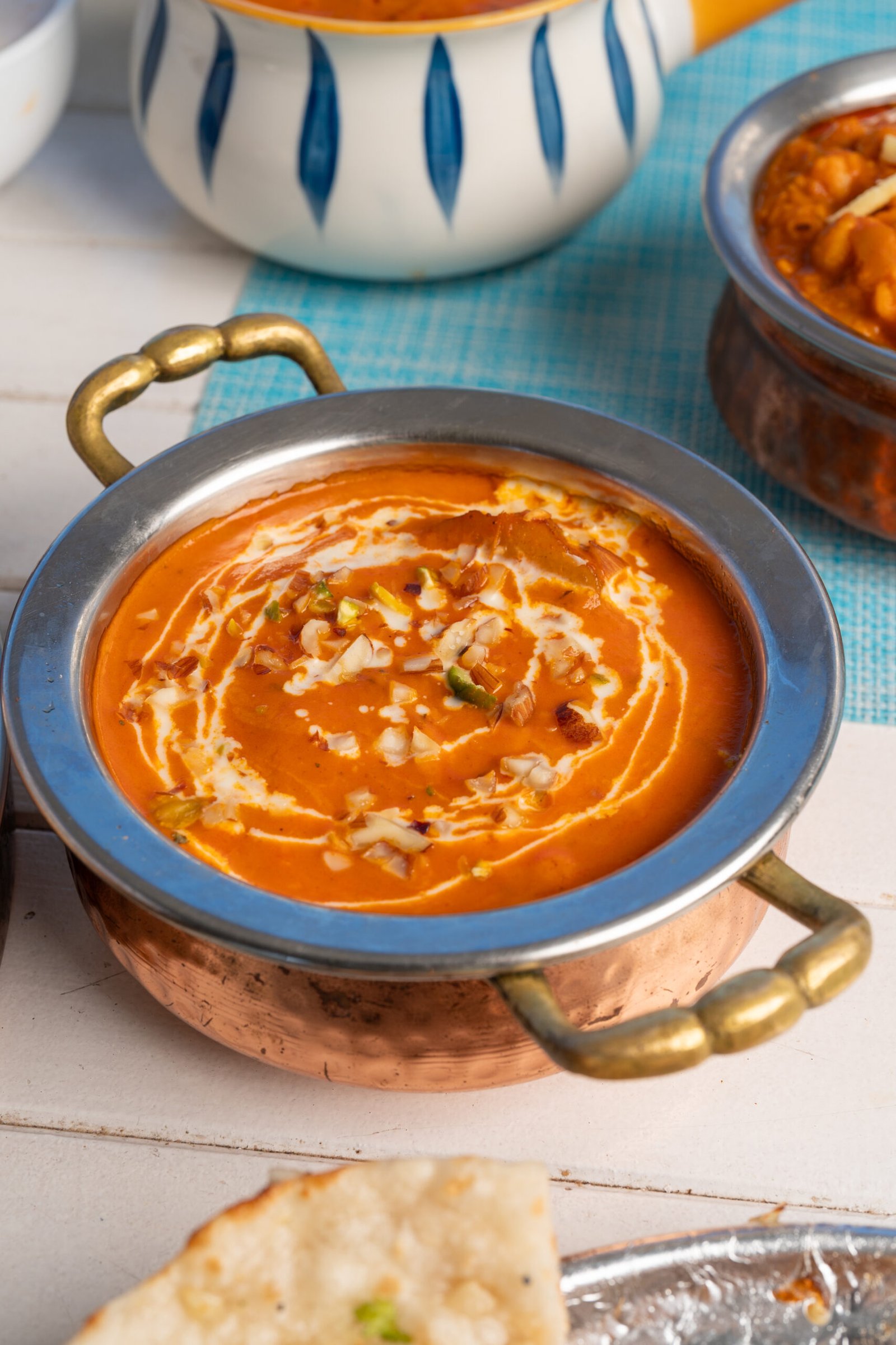 Butter chicken served at a cliffside Indian restaurant in Koh Samui